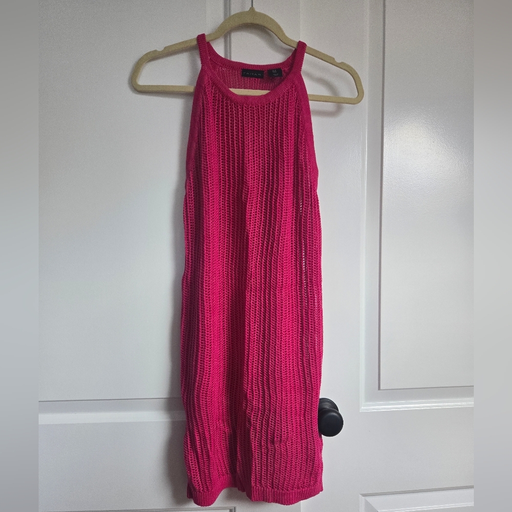 Tahari Fuchsia Knit Swim Coverup